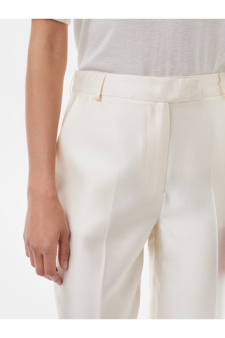 Bridal Tailored Silk Wool Pants, Alternate, color, Starlight White