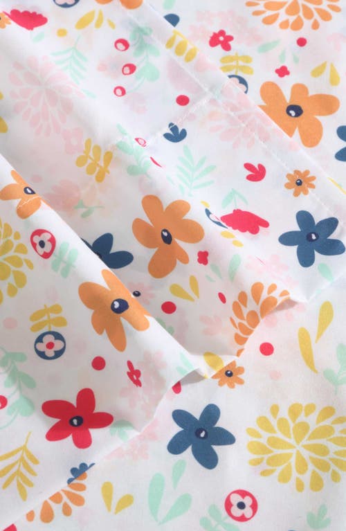 Eddie Bauer Colorful Floral Microfiber Sheet Set In White/pink/yellow