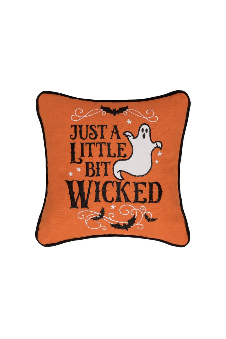 Ghost 100% Cotton Halloween Mini Accent Pillow 10" x 10", Main, color, Orange