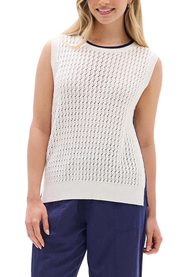 Cruz Cotton Sweater Tank, Main, color, WHITE