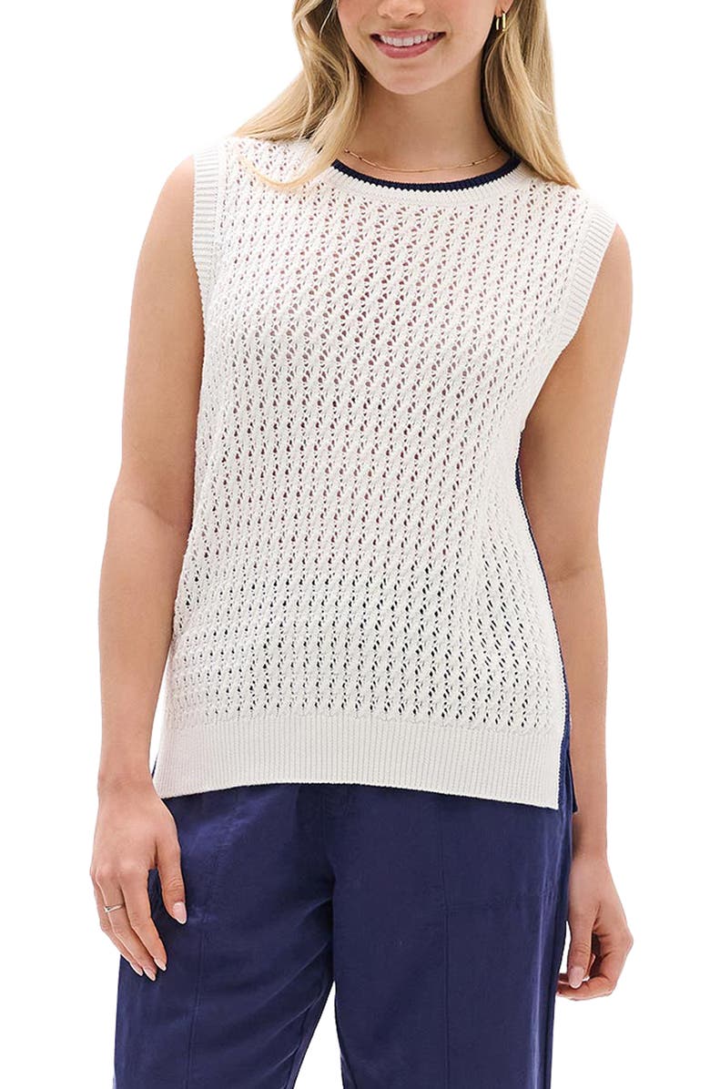 Hatley Cruz Cotton Sweater Tank, Main, color, White