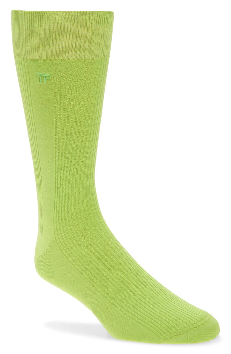 TOM FORD Cotton Rib Socks, Main, color, Acid Green