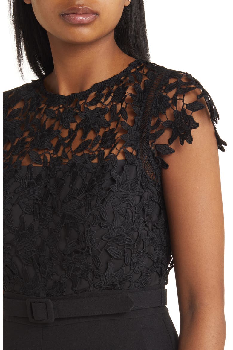Lace Bodice Jumpsuit, Alternate, color, BLACK