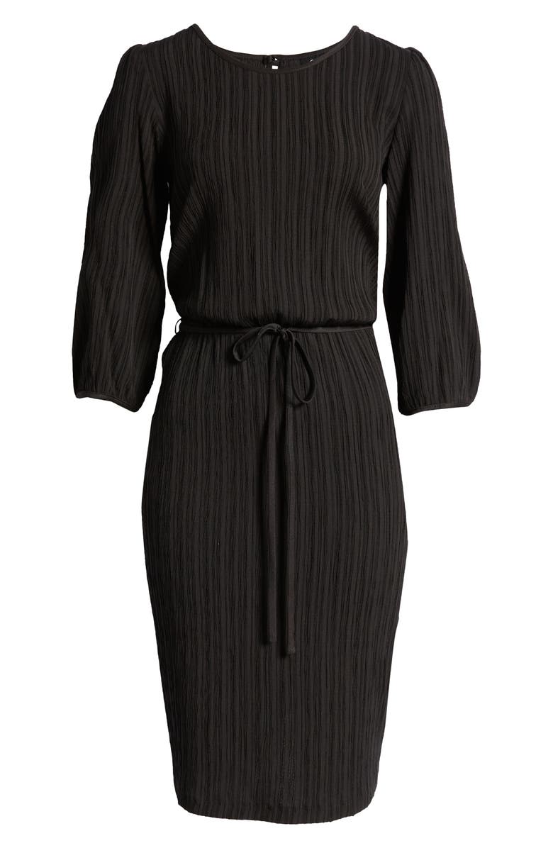 Connected Apparel Tie Waist Long Sleeve Dress, Alternate, color, 