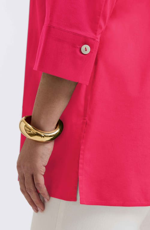 Foxcroft Pamela Non-iron Stretch Tunic Blouse In Red