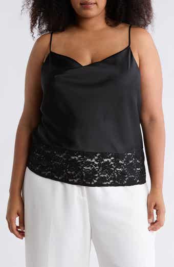 Renee C Lace Trim Satin Camisole