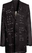 Rick Owens Temple Concordian Print Silk Chiffon Jacket