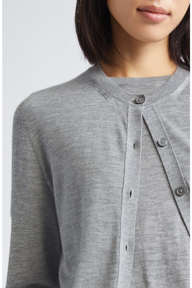 Honor Cashmere Crewneck Cardigan, Alternate, color, CULLEN GREY