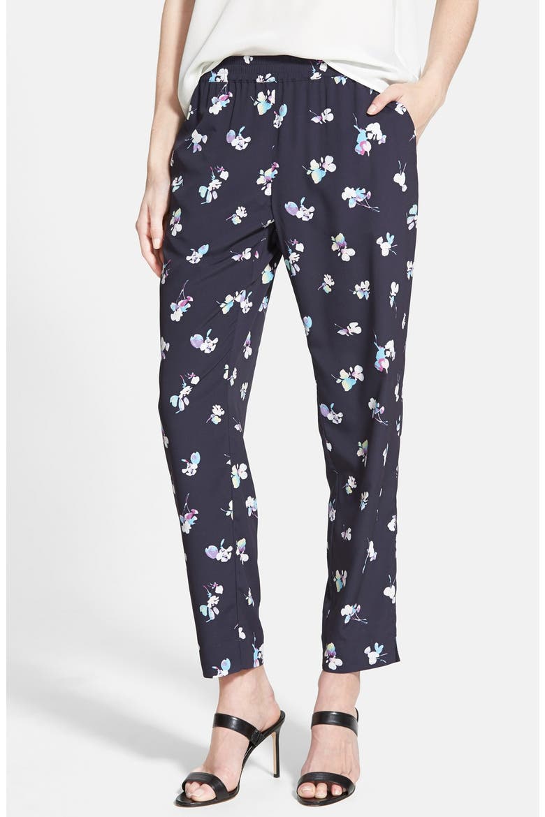 Soft Print Pants, Main, color, NAVY BLOSSOMS PRINT