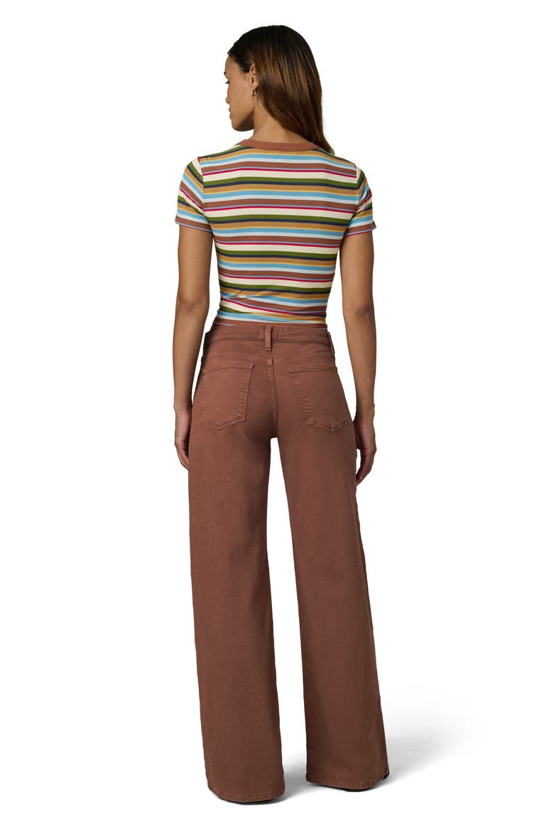 The Stripe Rib Baby T-Shirt, Alternate, color, BROWN MULTI VARIEGATED STRIPE