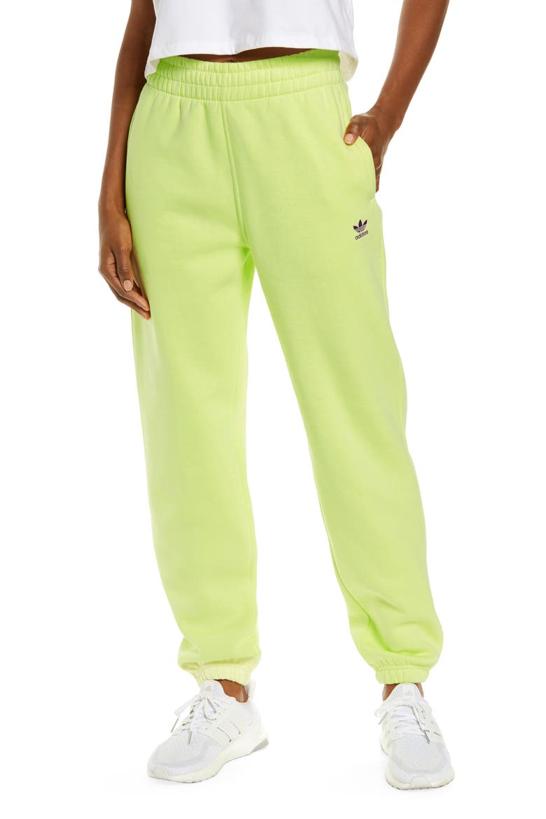 adidas Fleece Joggers, Main, color, PULSE YELLOW