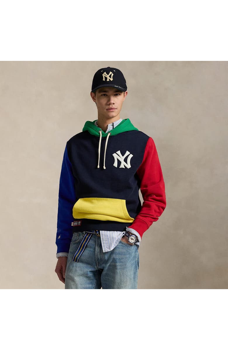Polo Ralph Lauren Navy Yankees Cooperstown Collection Fleece Hoodie, Main, color,