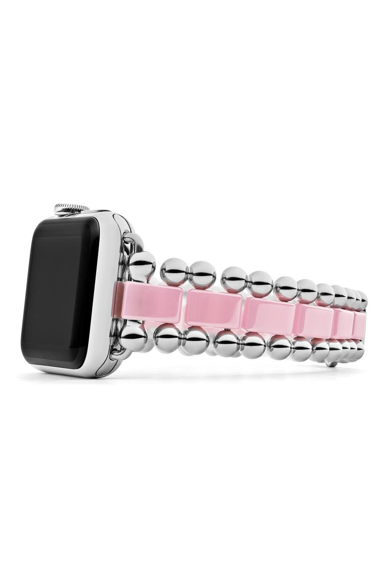 Smart Caviar Ceramic & Stainless Steel Apple Watch® Bracelet Watchband, Alternate, color, CAVIAR PINK