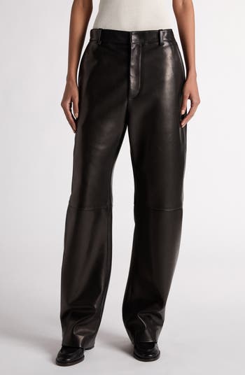 パンツ BOTTEGA VENETA PANTS (792196V3Z90 9204) Bottega Veneta Rounded Leg Lambskin Leather Pants | Nordstrom