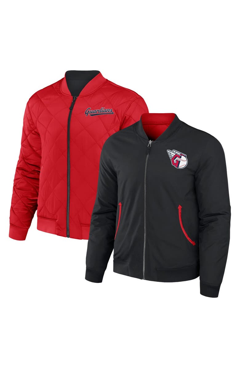 Darius Rucker Collection by Fanatics Men's Darius Rucker Collection by Fanatics Black/Red Cleveland Guardians Reversible Full-Zip Bomber Jacket, Alternate, color, Black