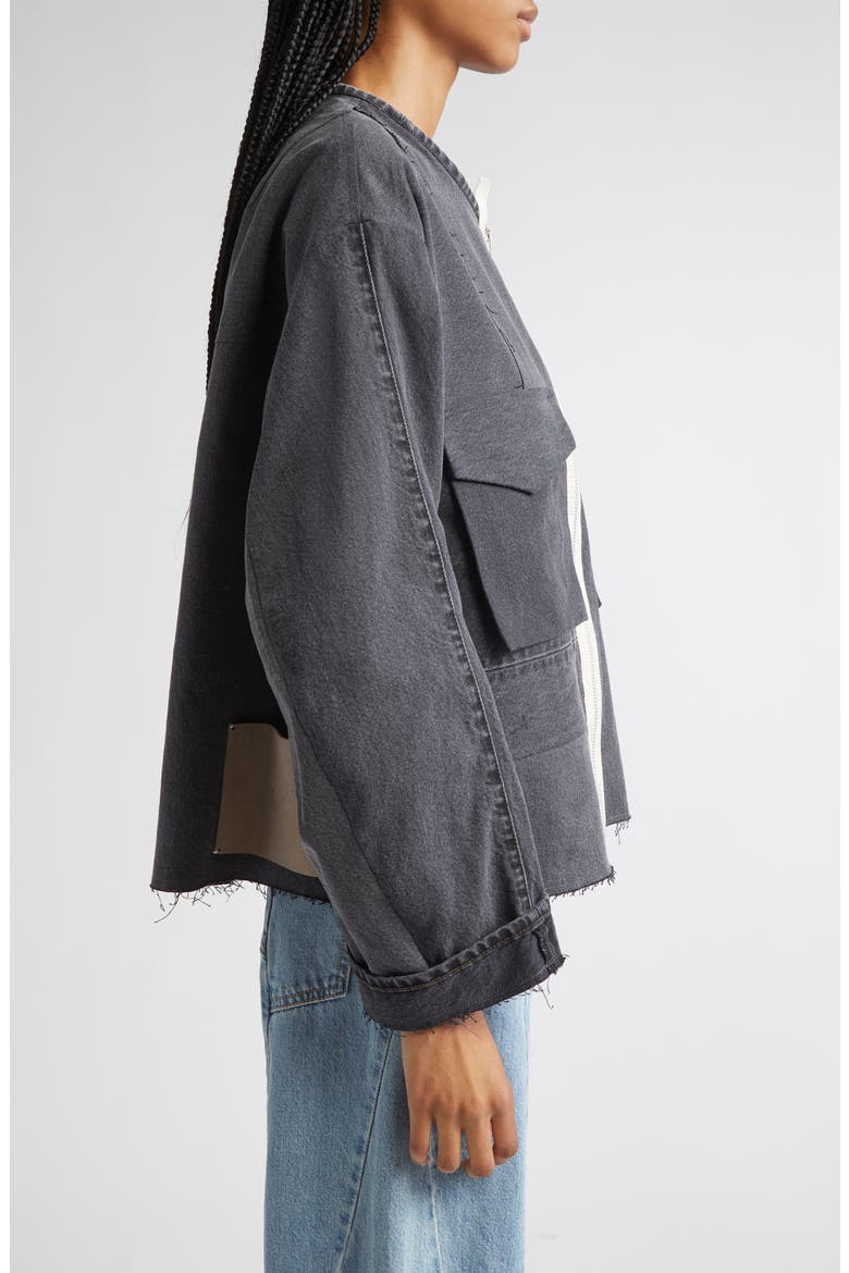 Remake Denim Military Mark II Jacket, Alternate, color, BLACK