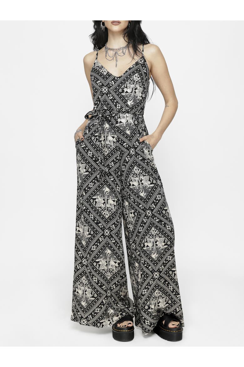 Hexweave Wide Leg Cami Jumpsuit, Main, color, Black