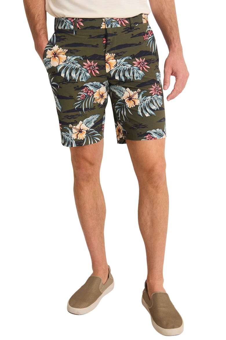 Chip Shot 9-Inch Isle Camo Floral IslandZone® Shorts, Main, color, PALM VERDE
