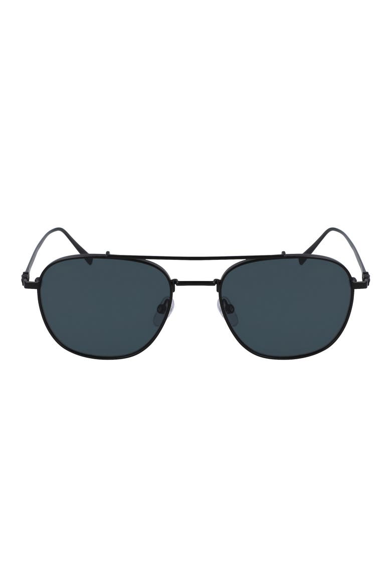 54mm Aviator Sunglasses, Main, color, MATTE BLACK