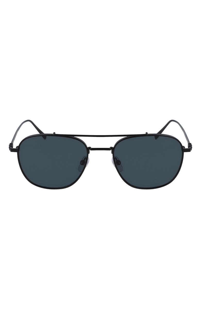 FERRAGAMO 54mm Aviator Sunglasses, Main, color, Matte Black