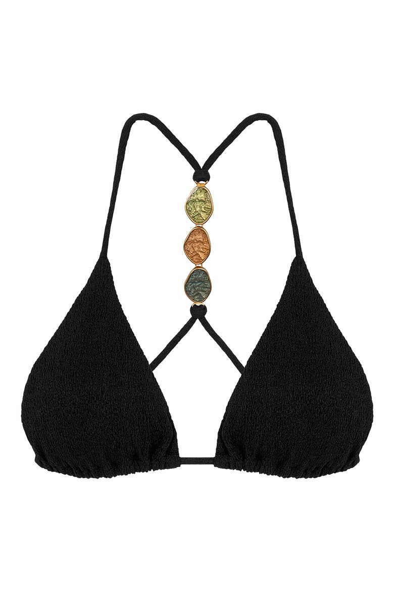 Petra Racerback Triangle Bikini Top, Alternate, color, BLACK