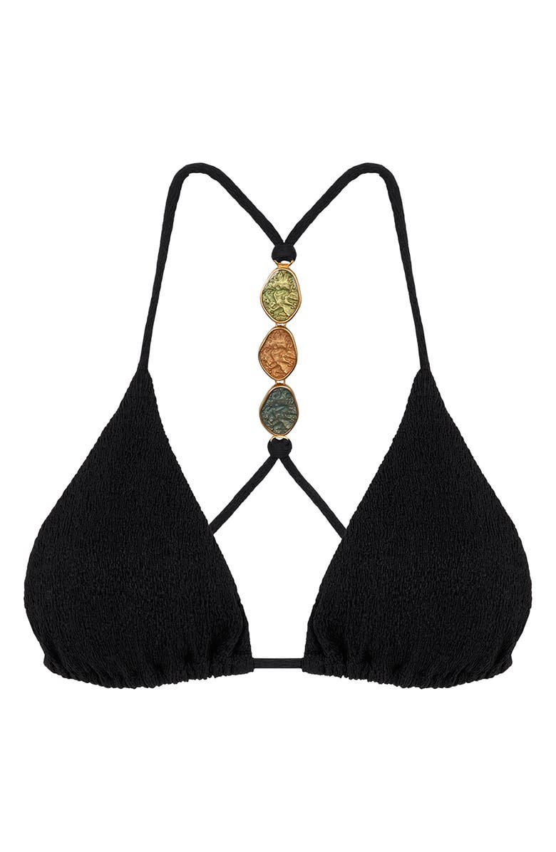 ViX Paula Hermanny Petra Racerback Triangle Bikini Top, Alternate, color, Black