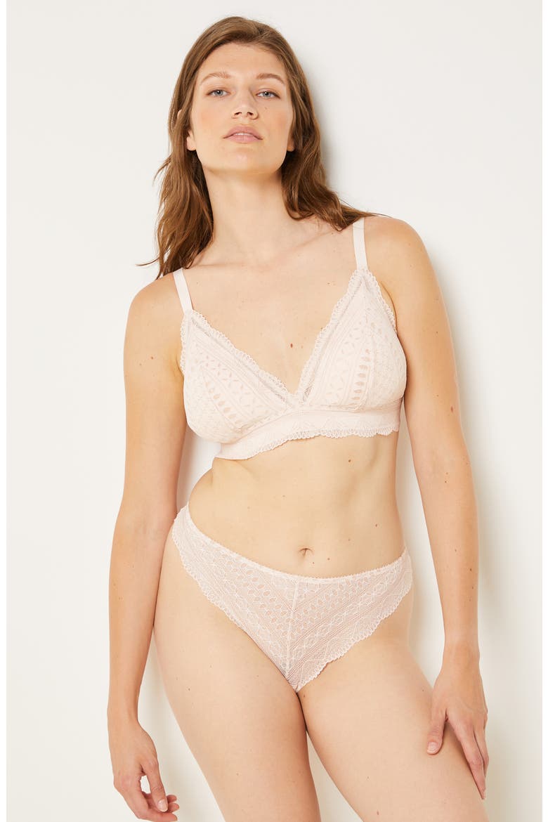 Idole Lace Tanga, Alternate, color, POWDER PINK