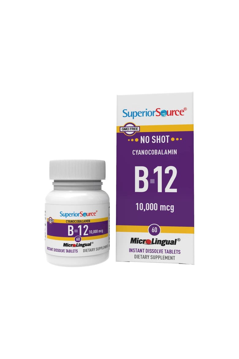 Cyanocobalamin Sublingual Dissolvable Vitamin B-12 Tablets, Main, color, White