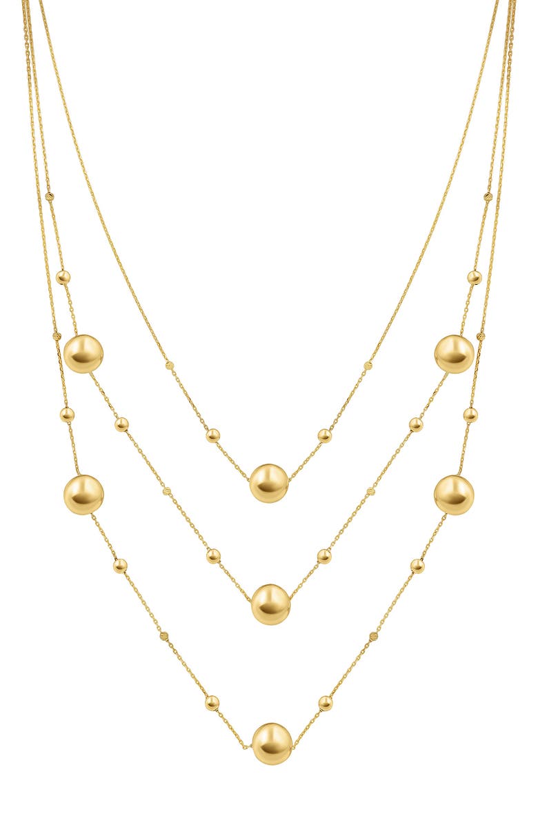 Bony Levy 14K Gold Beaded Station Chain Layered Necklace, Main, color, 14K Yellow Gold