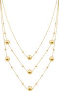 Bony Levy 14K Gold Beaded Station Chain Layered Necklace