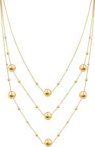 Bony Levy 14K Gold Beaded Station Chain Layered Necklace