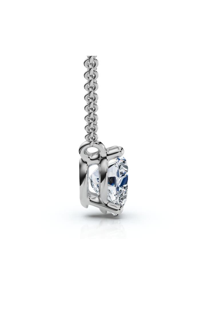 1Ct Heart Shape Diamond Solitaire Diamond Pendant 14k Gold Necklace Lab Grown, Alternate, color, 14k White Gold
