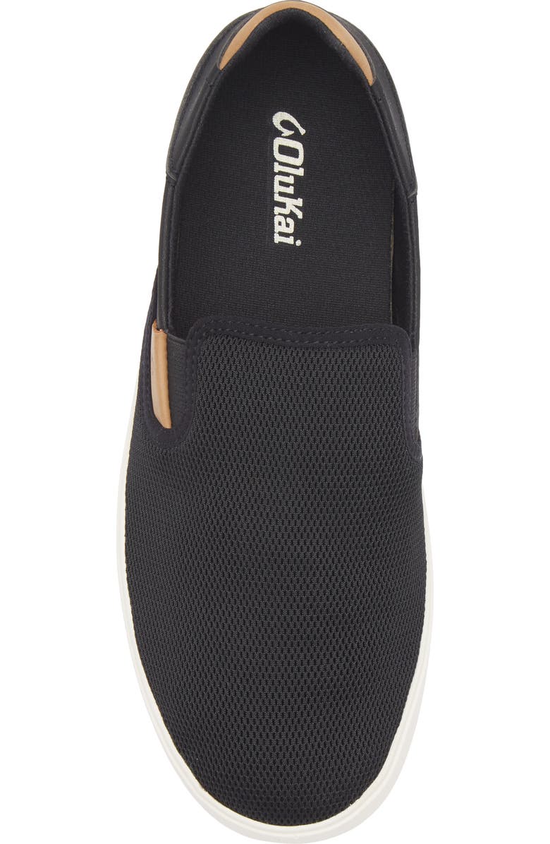 OluKai Laeahi Nui Convertible Slip-On Sneaker, Alternate, color, Black / Tan