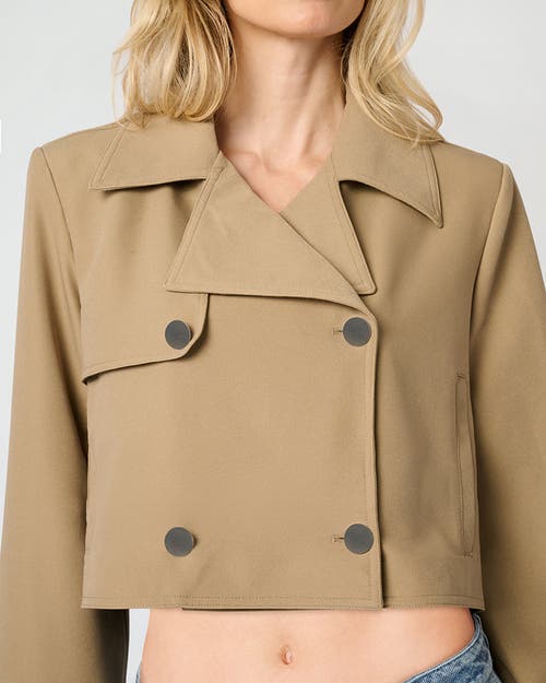 Weworewhat Cropped Trench Coat In Soft Brown