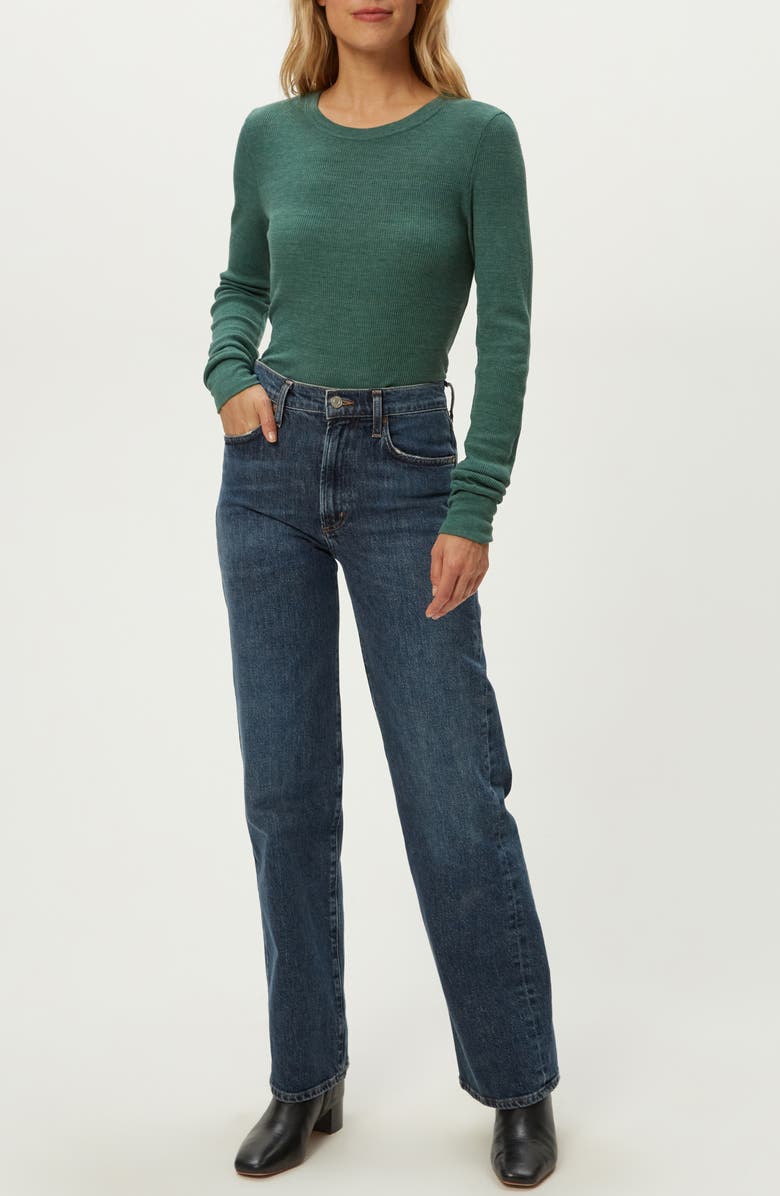 Michael Stars Juliet Long Sleeve Thermal Tee, Alternate, color, Emerald