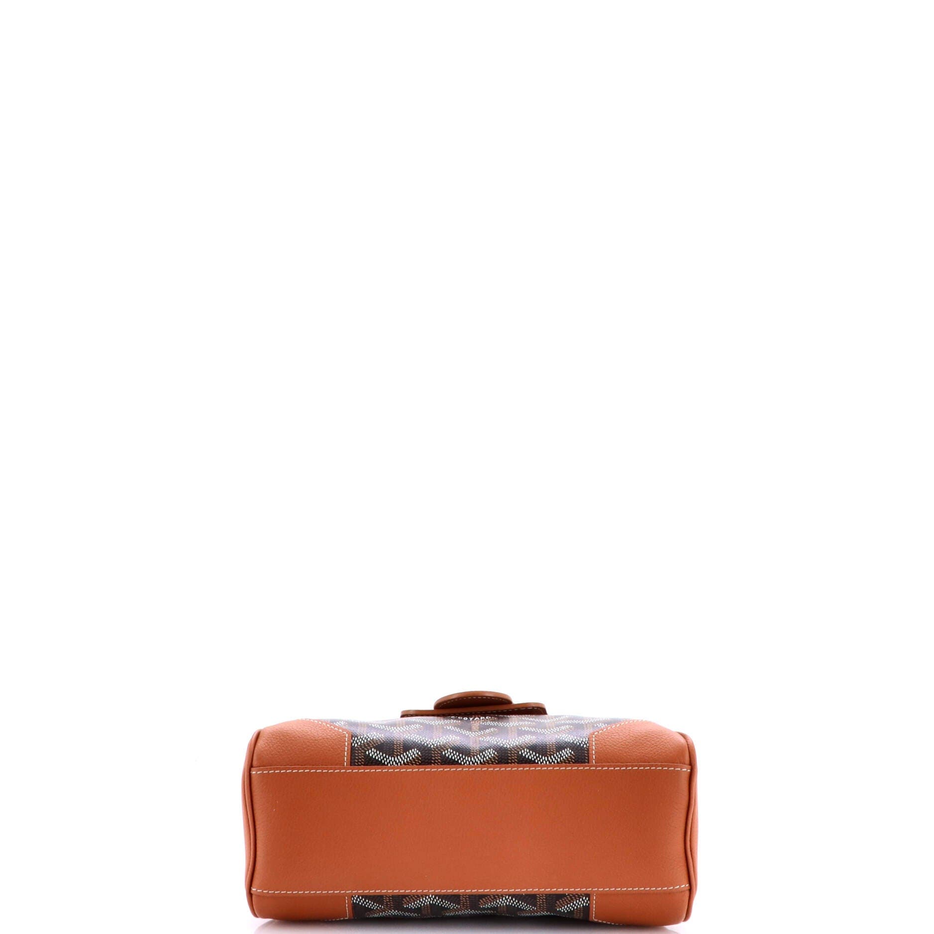 Pre-Owned Goyard Saigon Top Handle Bag Coated Canvas with Leather Mini, Alternate, color, Brown