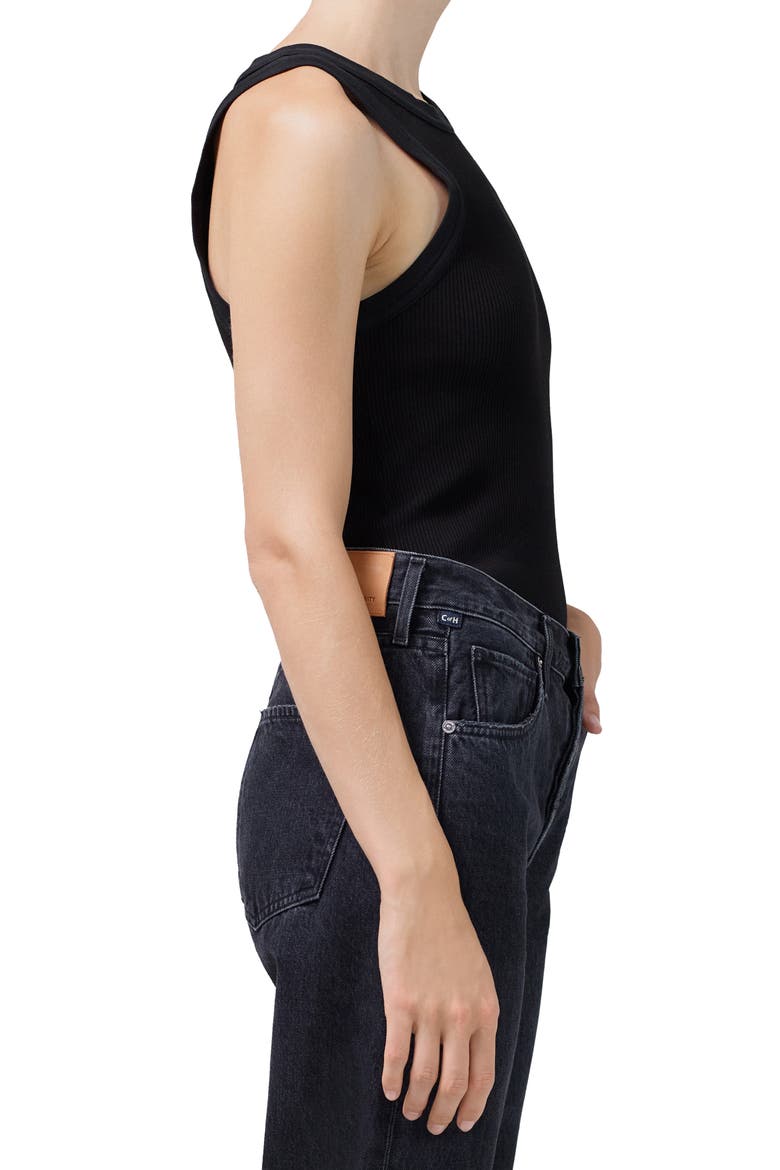 Isabel Rib Racerback Tank, Alternate, color, BLACK