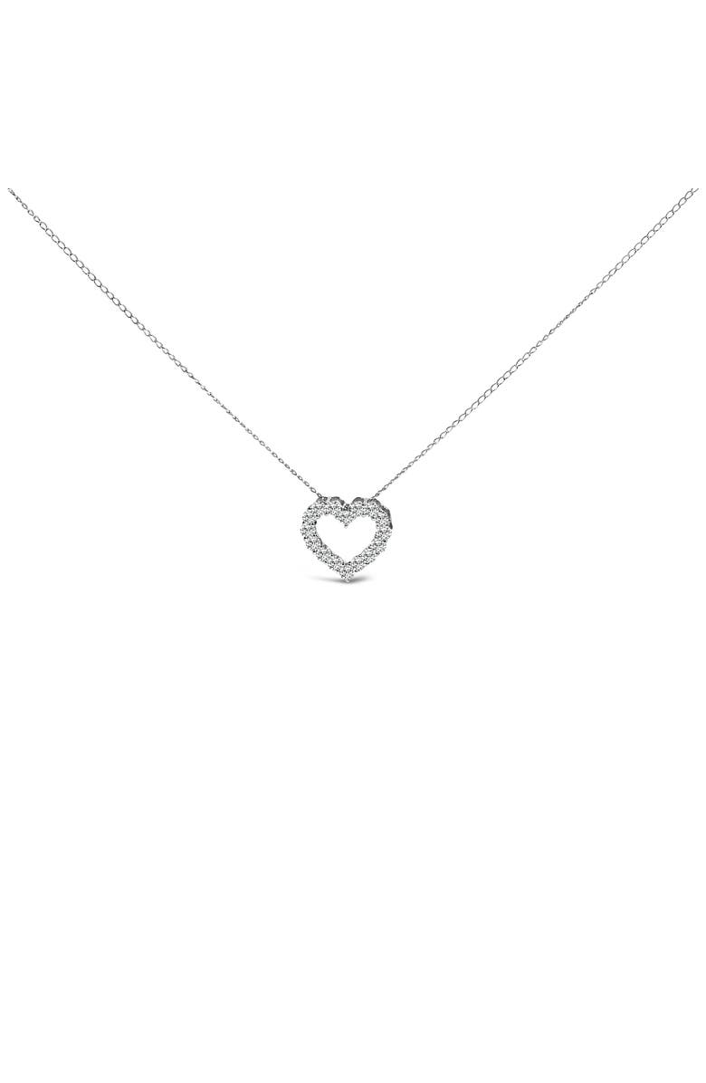 Haus of Brilliance 14K Gold 1/2 Carat Lab Grown Diamond Heart Shape Pendant Necklace, Main, color, White