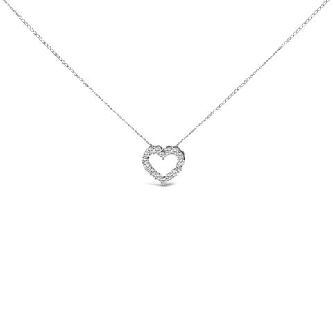 14K Gold 1/2 Carat Lab Grown Diamond Heart Shape Pendant Necklace