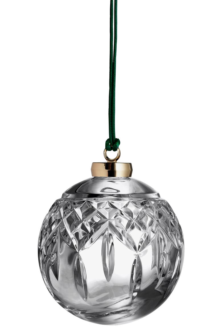 Lismore Bauble Crystal Ornament, Main, color, WHITE