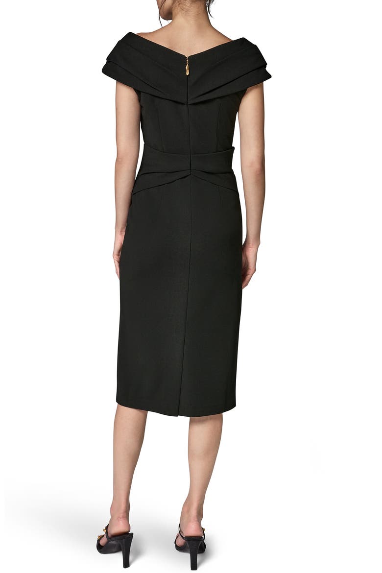 Hardware Waist Sheath Dress, Alternate, color, BLACK
