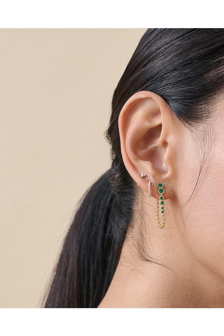 Globe Green Onyx Chain Loop Earring, Alternate, color, Green Onyx