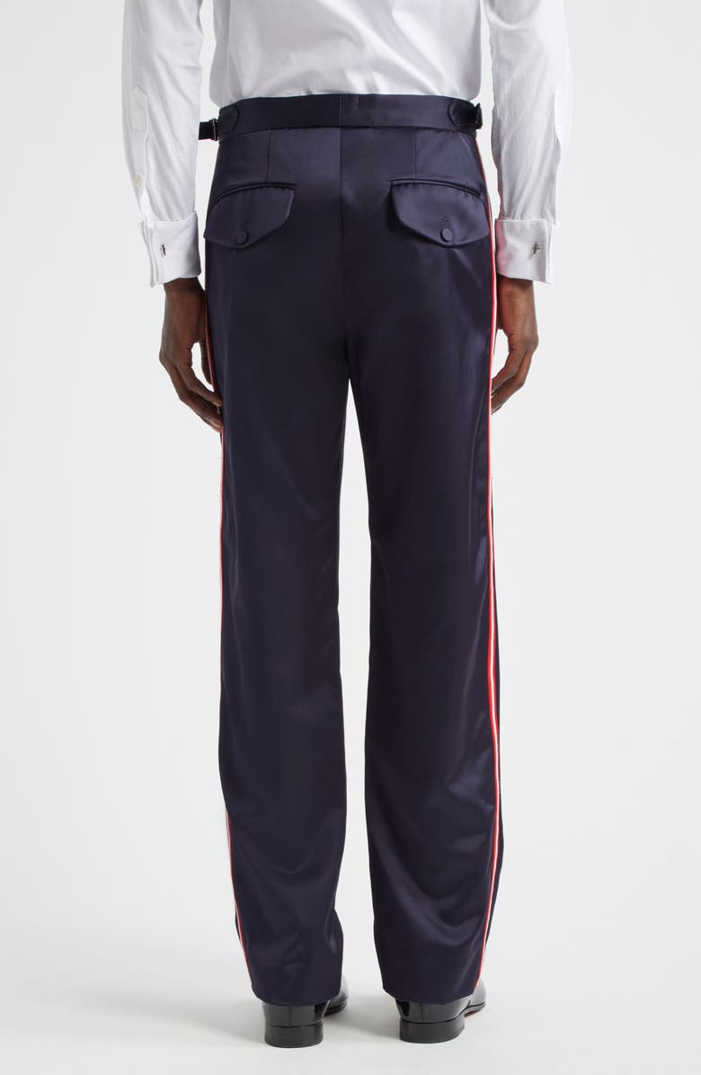 Bode Major League Side Stripe Suiting Trousers, Alternate, color, Navy