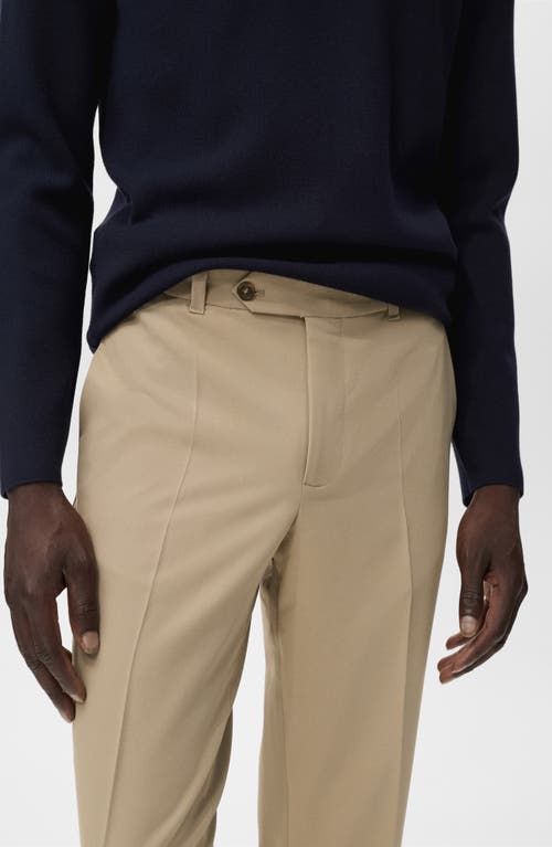 Mango Pleated Slim Fit Dress Pants In Neutral