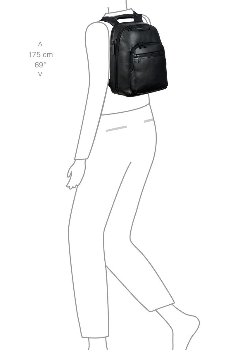 Porsche Design Roadster Leather EVO Backpack S, Alternate, color, Black