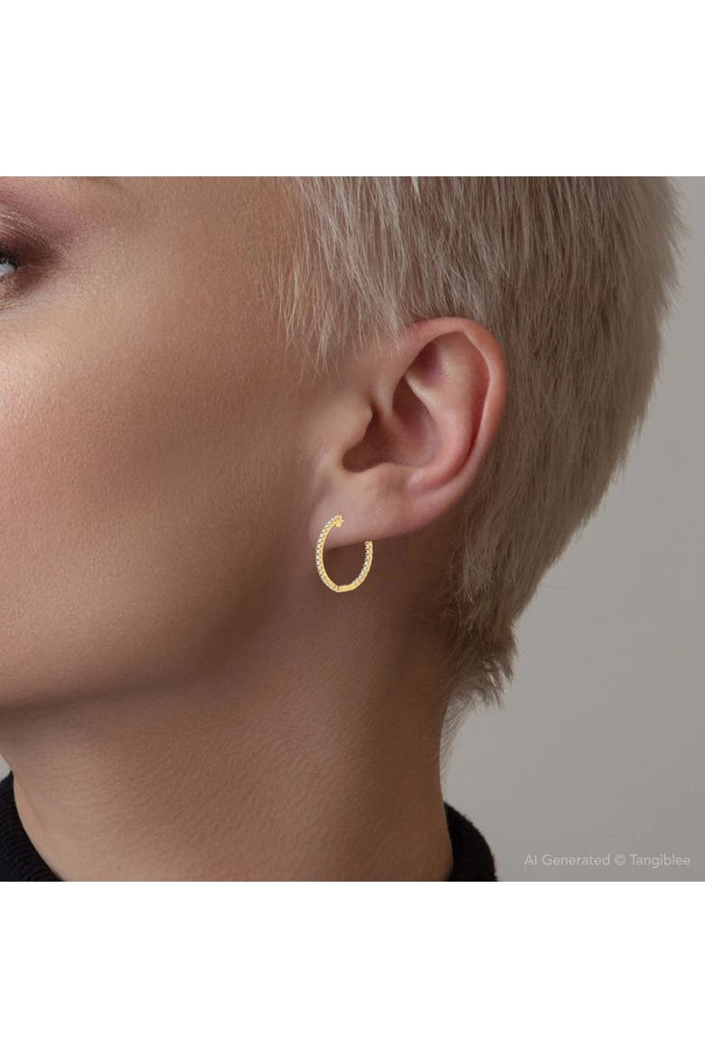 1.75 ct Lab Grown Diamond Hoops Inside Outside 1 1/3" 14K Gold Vault Lock, Alternate, color, 14k Yellow Gold