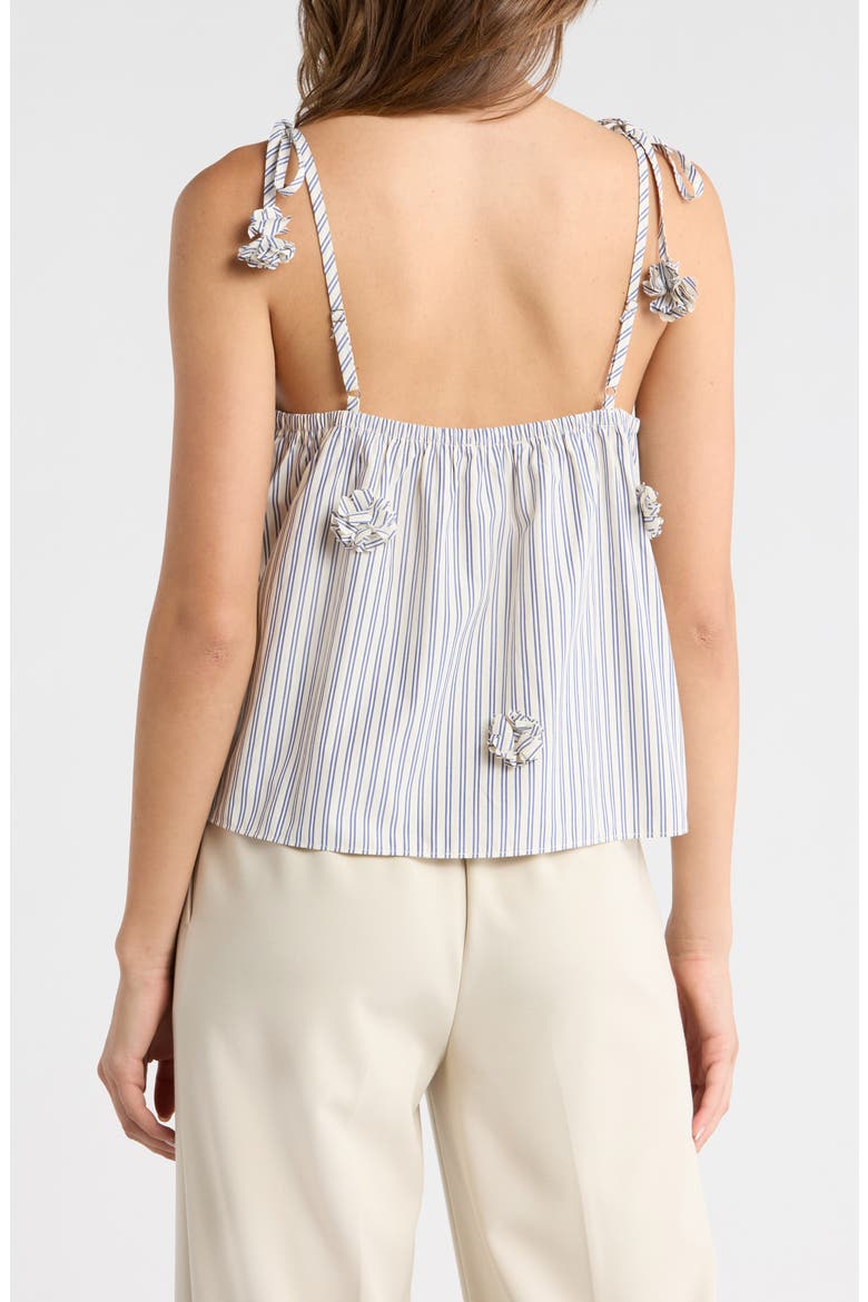 Paige Rosette Detail Stripe Cotton Blend Take, Alternate, color, SAND NAVY STRIPE