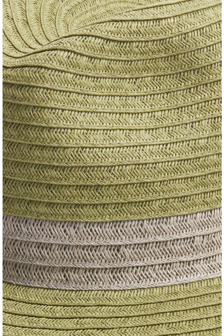 Packable Colorblock Braided Paper Straw Panama Hat, Alternate, color, OLIVE COMBO