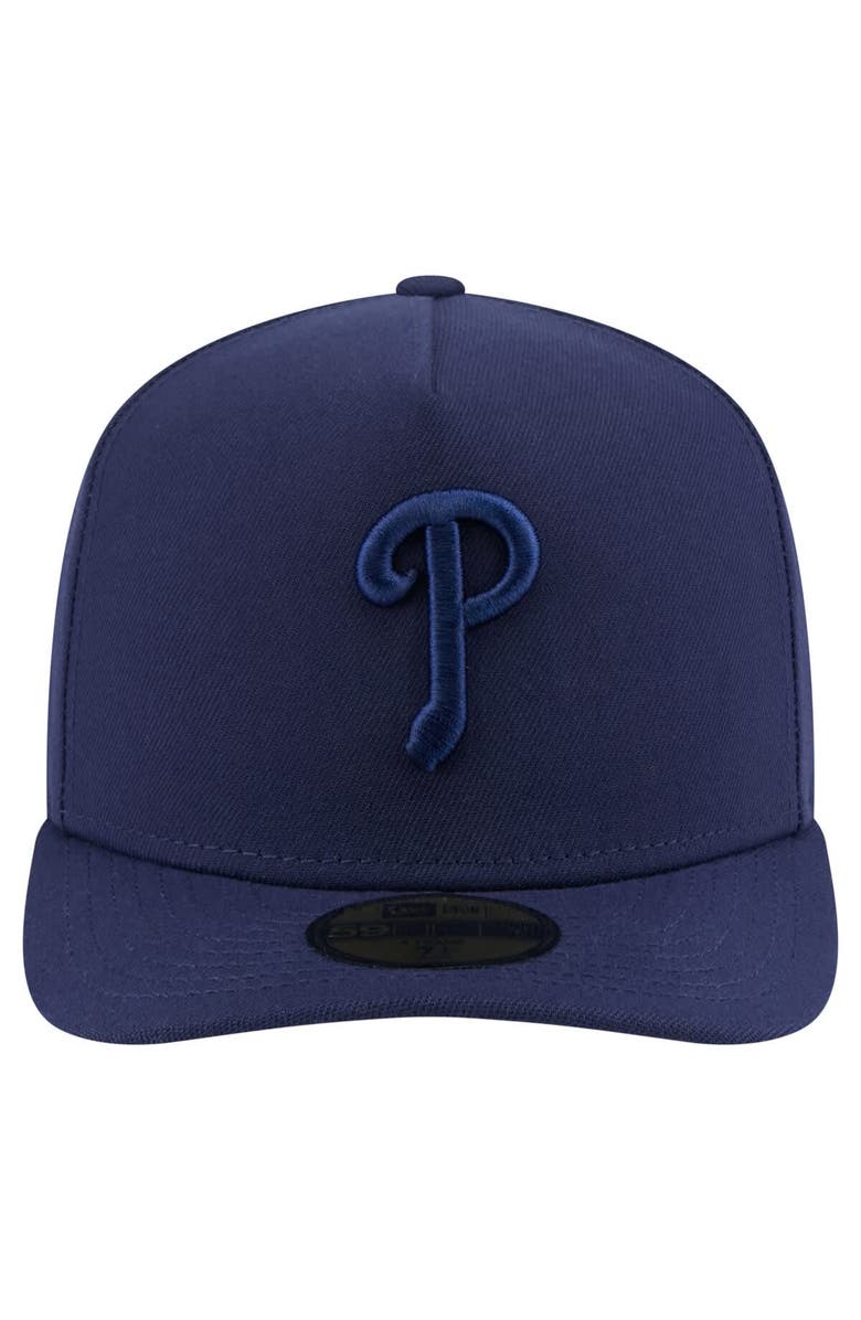 New Era Men's New Era Navy Philadelphia Phillies Color Pack A-Frame 59FIFTY Fitted Hat, Alternate, color, Navy