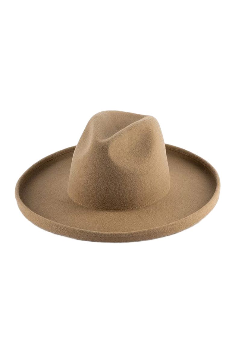 Maude Wide Brim Fedora Hat, Main, color, Tan